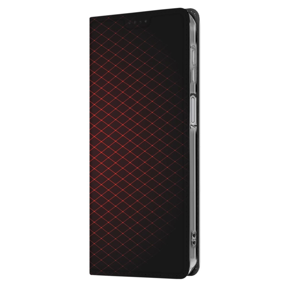Samsung Galaxy A17 Standcase Hoesje Geruit Rood book case geruit design aanzicht