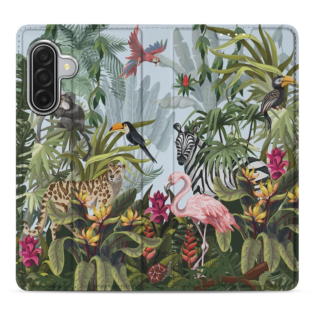 Samsung Galaxy A17 Book Case Jungle design voorkant tropisch