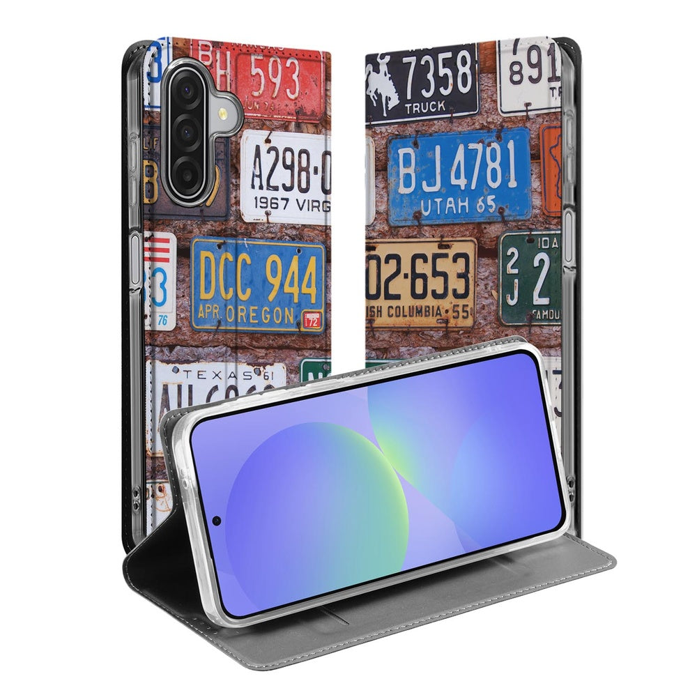 Samsung Galaxy A17 Flip Style Cover Kentekenplaten design kentekenplaten aanzicht