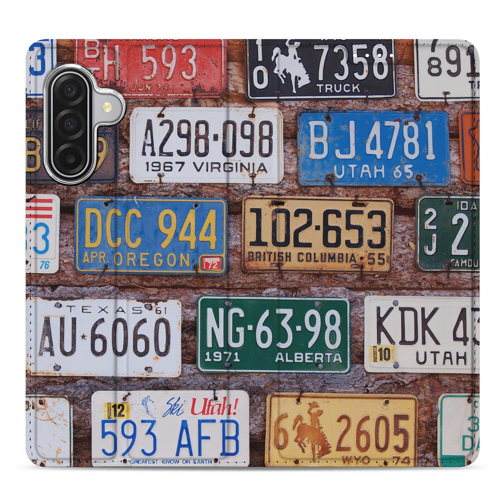 Samsung Galaxy A17 Flip Style Cover Kentekenplaten kentekenplaten print detail