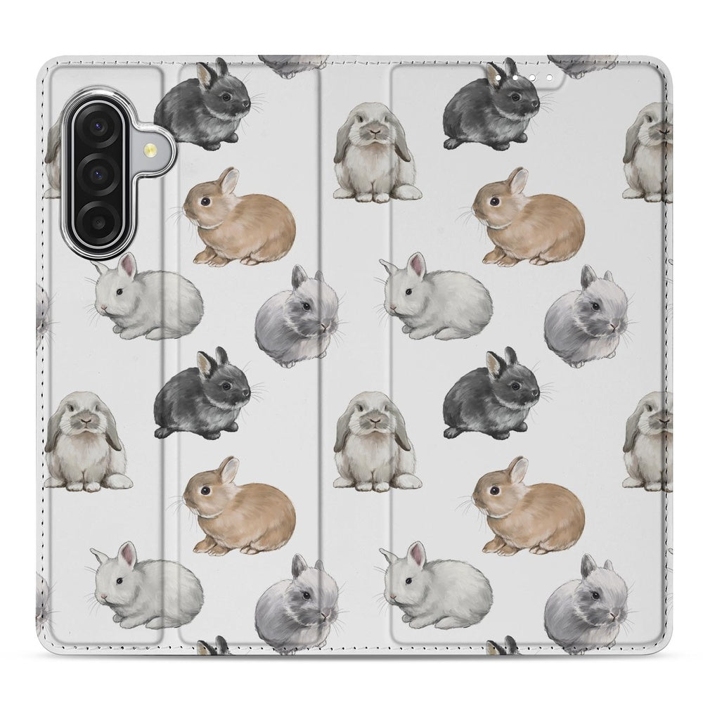 Samsung Galaxy A17 Book Case Konijntjes voorkant konijntjes patroon