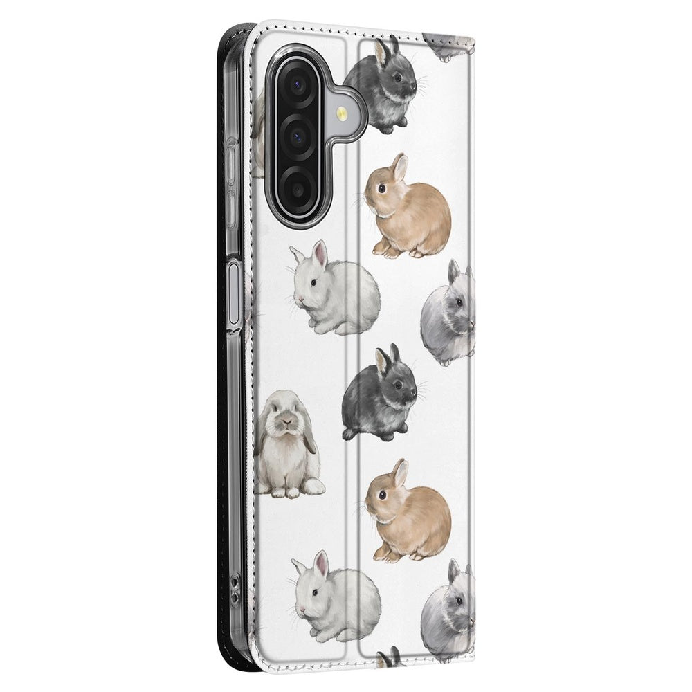 Samsung Galaxy A17 Book Case Konijntjes zijaanzicht