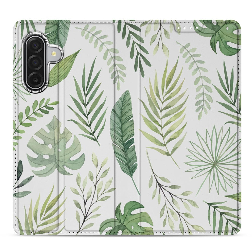 Samsung Galaxy A17 Telefoonhoesje Leaves bladeren design voorkant