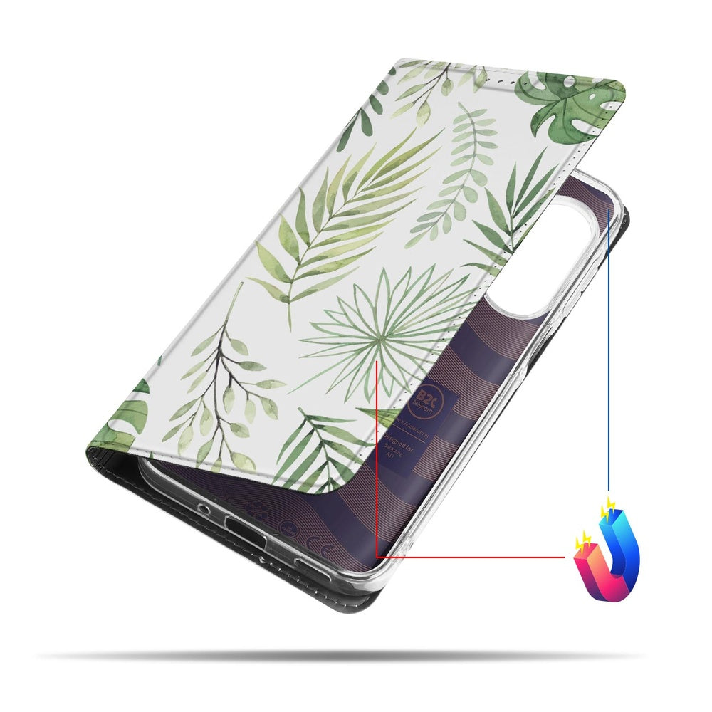 Samsung Galaxy A17 Telefoonhoesje Leaves telefoonhoesje bladeren aanzicht