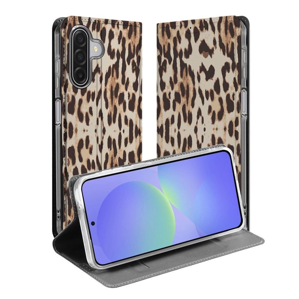 Smart Cover Hoesje Samsung Galaxy A17 Leopard Book Case leopard voorkant
