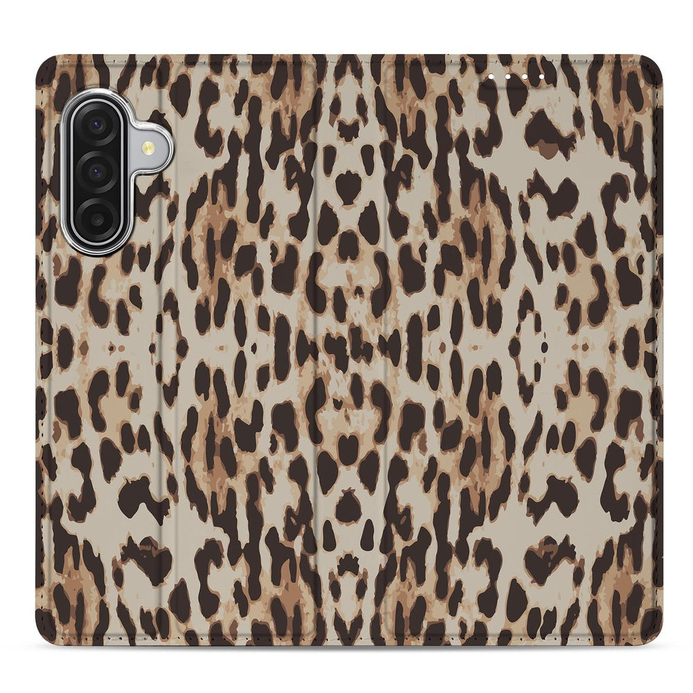 Smart Cover Hoesje Samsung Galaxy A17 Leopard Book Case Leopard-print achterkant