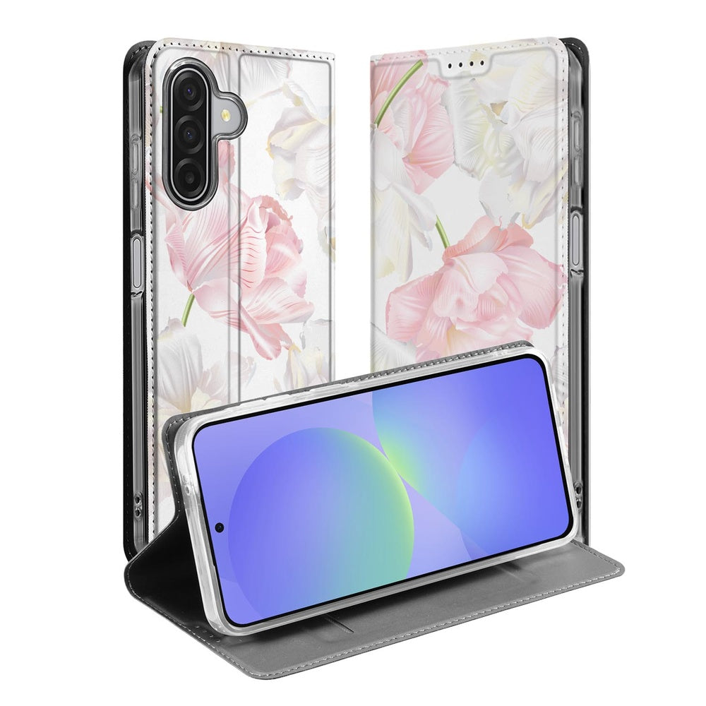 Samsung Galaxy A17 Book Wallet Case Lovely Flowers design bloemen aanzicht