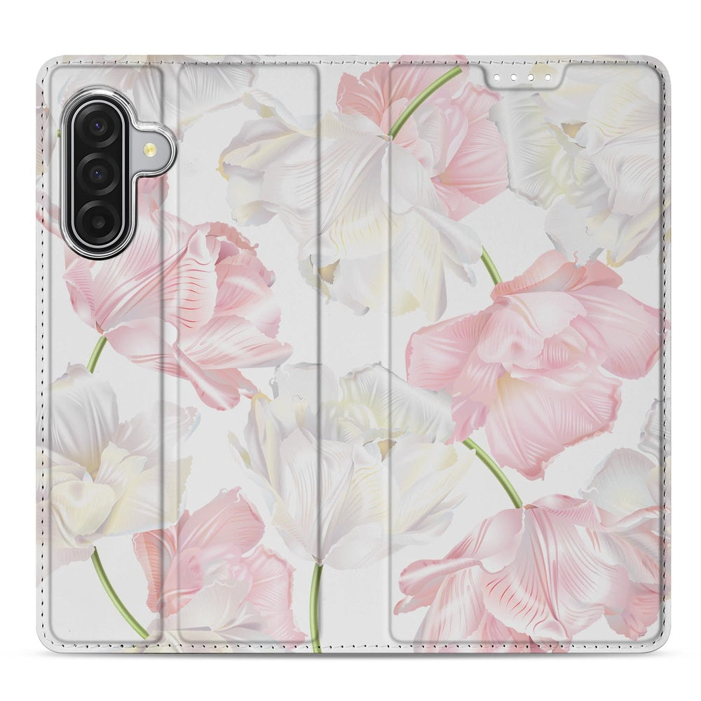 Samsung Galaxy A17 Book Wallet Case Lovely Flowers design bloemen aanzicht