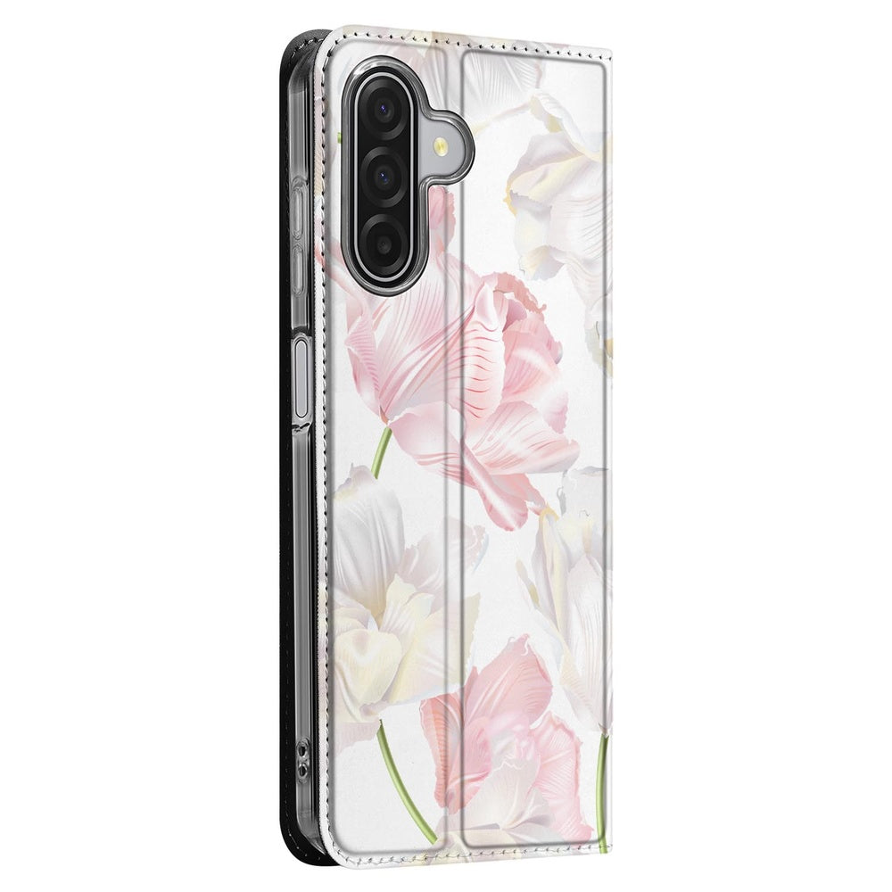 Samsung Galaxy A17 Book Wallet Case Lovely Flowers zijaanzicht bloemen