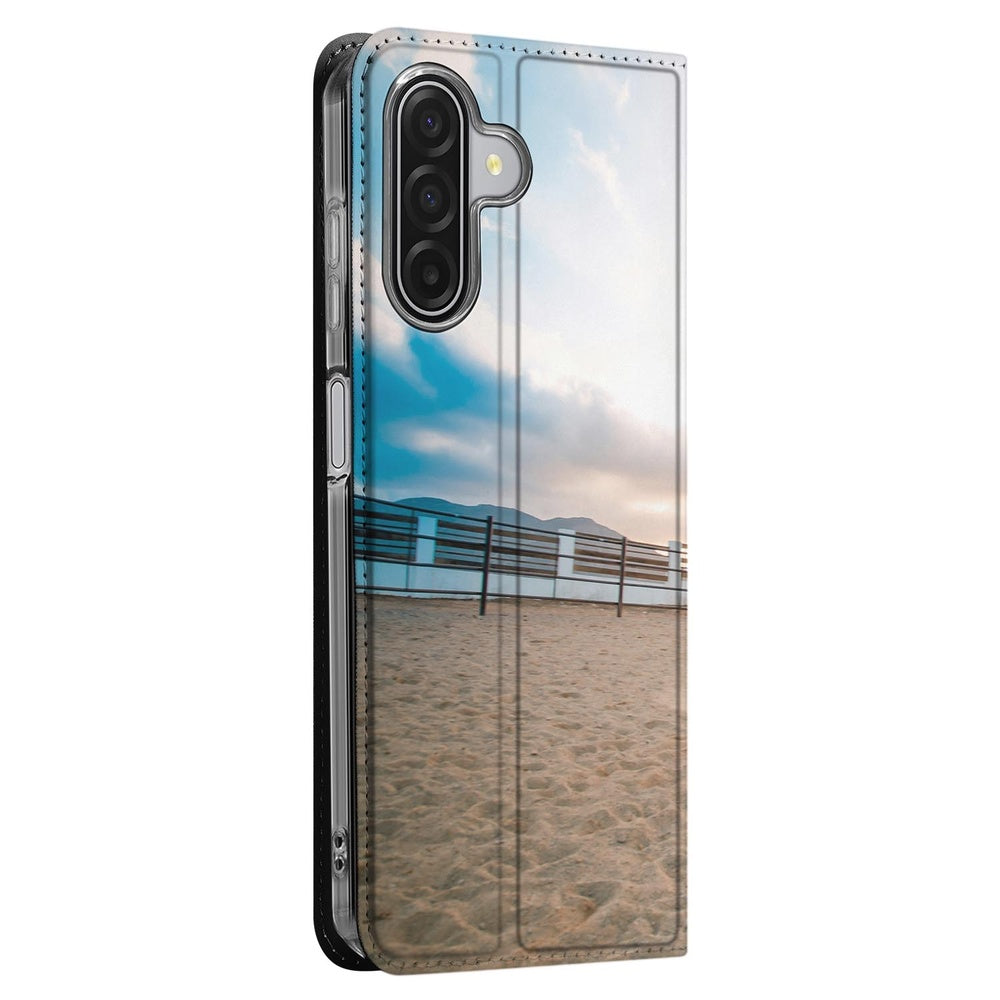 Samsung Galaxy A17 Stand Case Hoesje Maken met Foto strand zonsondergang aanzicht