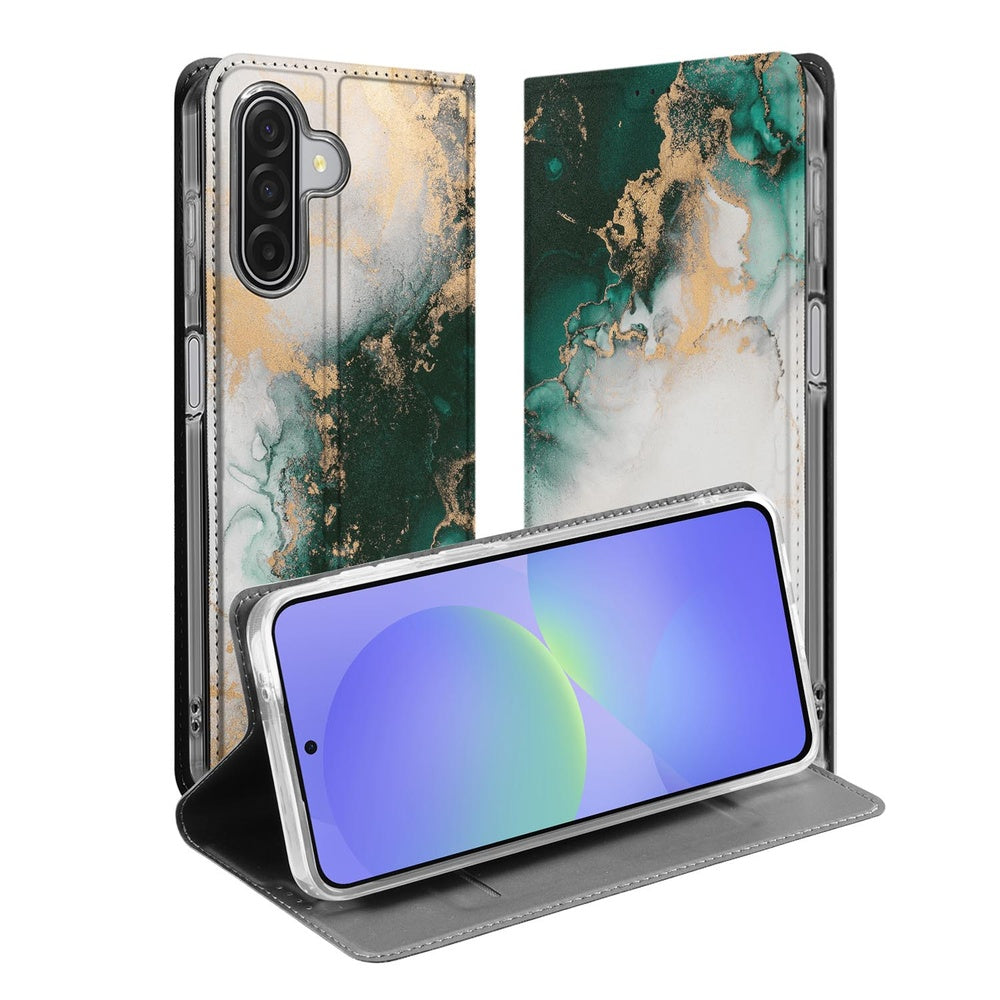 Samsung Galaxy A17 Marmer Groen Telefoonhoesje Standcase voorkant achterkant