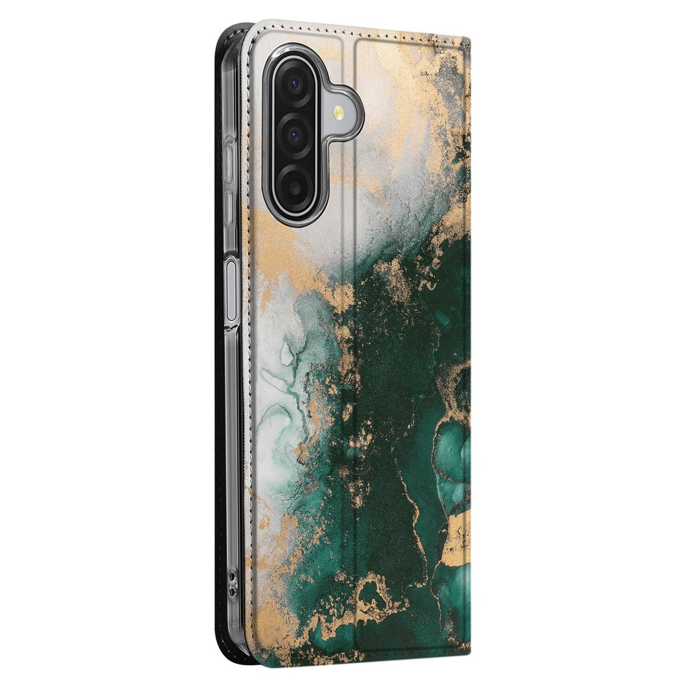 Samsung Galaxy A17 Marmer Groen Telefoonhoesje Standcase aanzicht