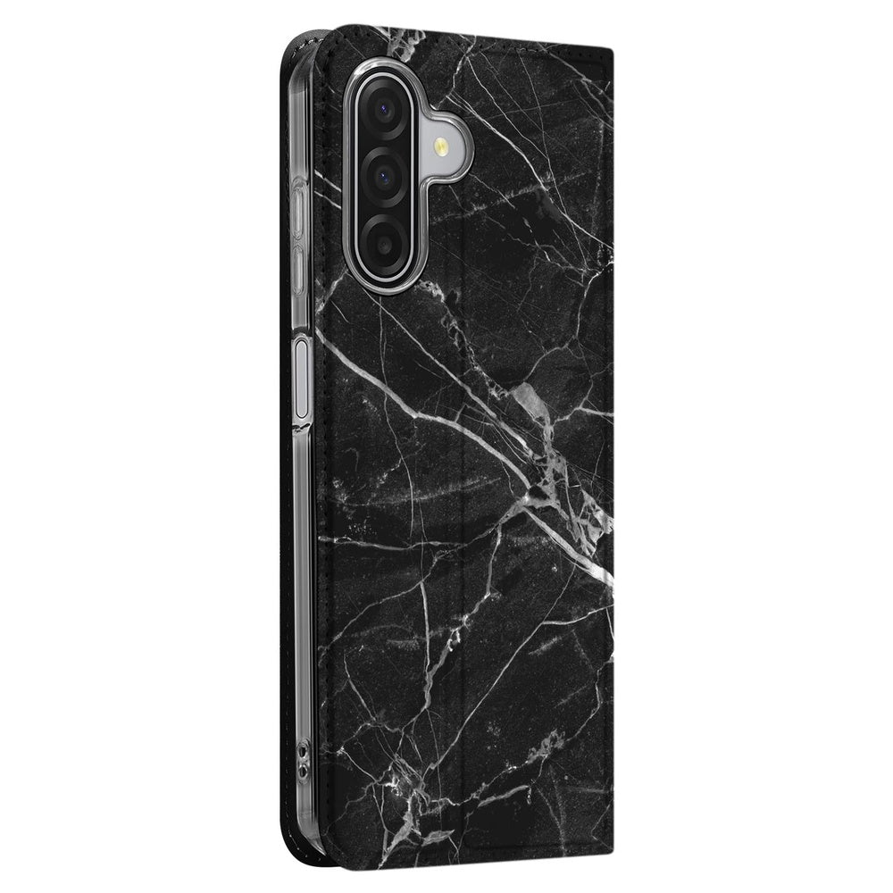 Samsung Galaxy A17 Book Case Marmer Zwart aanzicht