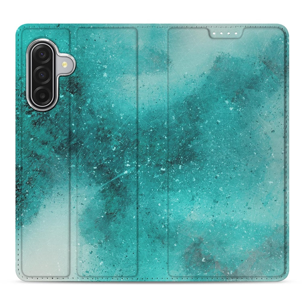 Samsung Galaxy A17 Book Wallet Case Painting Blue bovenaanzicht