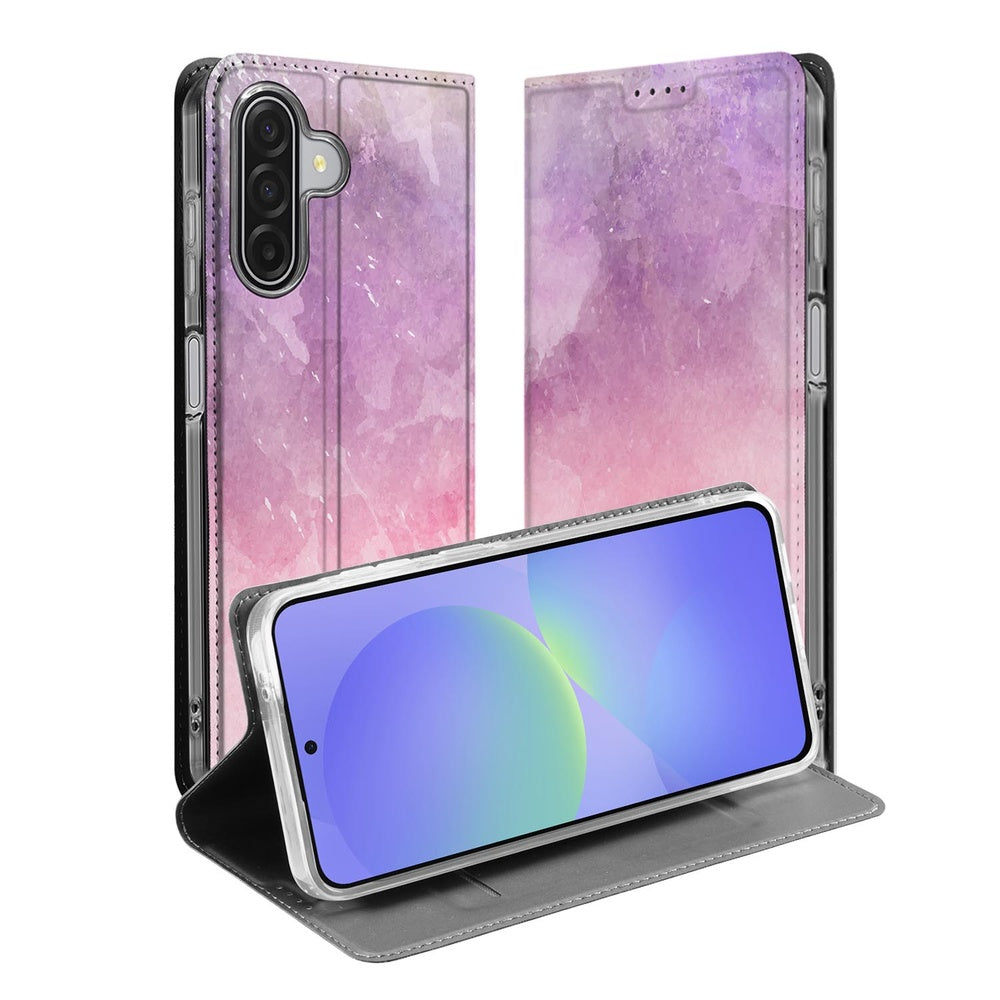 Samsung Galaxy A17 Book Case Pink Purple Paint voorkant achterkant