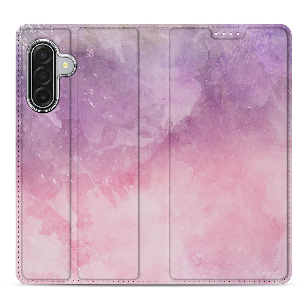 Book Case Samsung Galaxy A17 Pink Purple Paint design roze paars geschetst