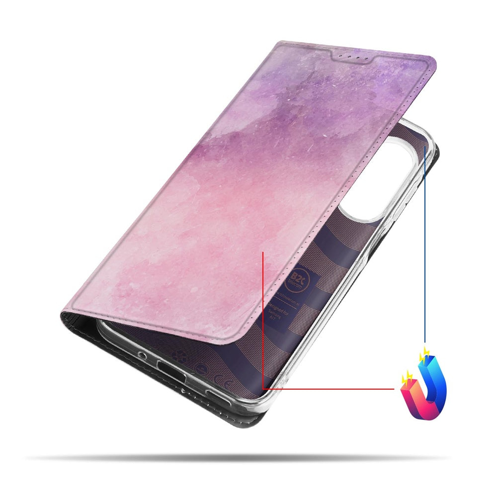 Book Case Samsung Galaxy A17 Pink Purple Paint ontwerp zijaanzicht