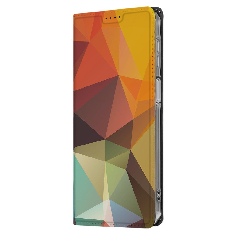 Samsung Galaxy A17 Standcase Hoesje Polygon Color Book Case kleurrijk ontwerp zijaanzicht