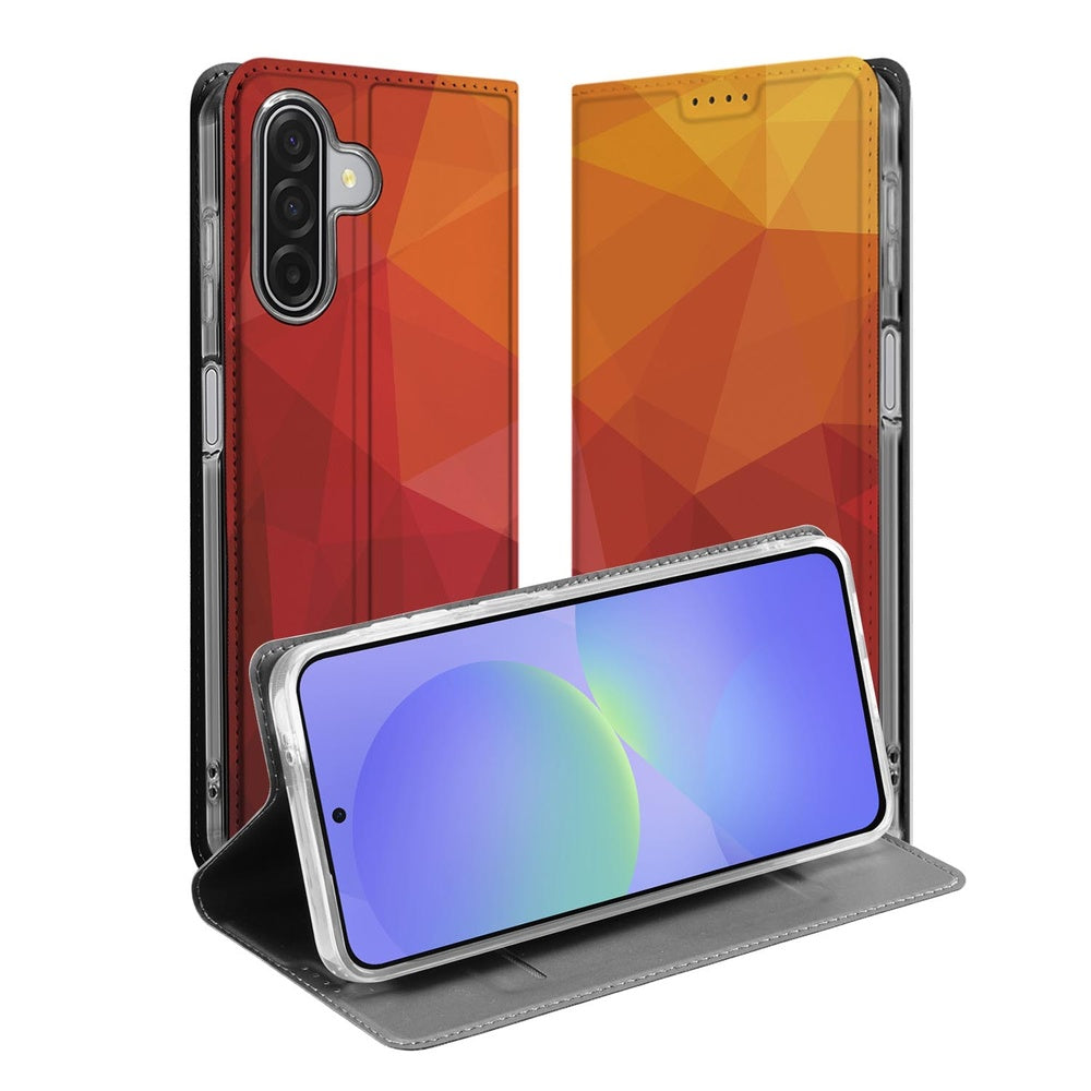 Samsung Galaxy A17 Polygon Red Book Cover design boek case aanzicht