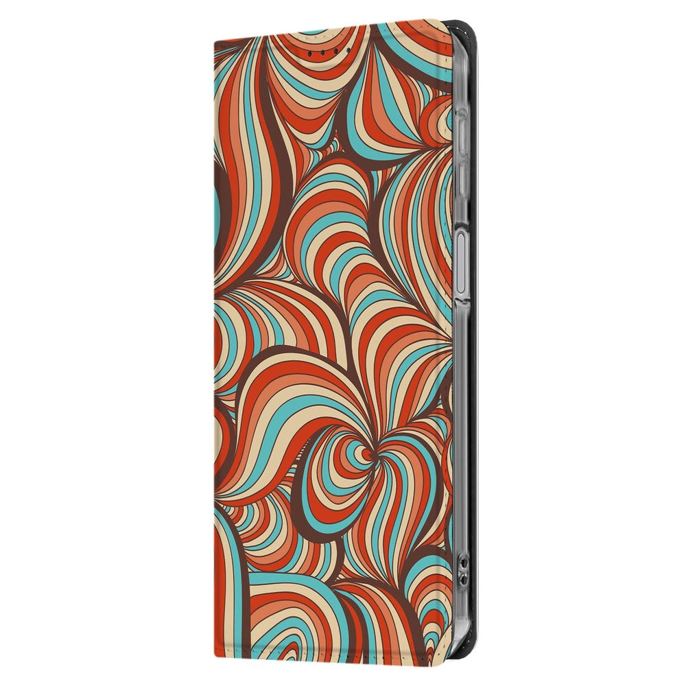 Samsung Galaxy A17 Wallet Case Retro design kleurrijke zijkant