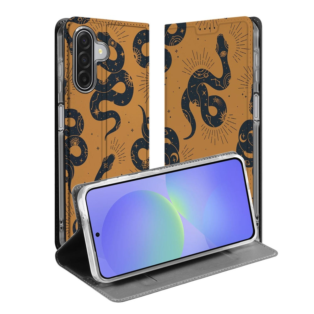 Samsung Galaxy A17 Snakes Book Wallet Case voorkant binnenkant