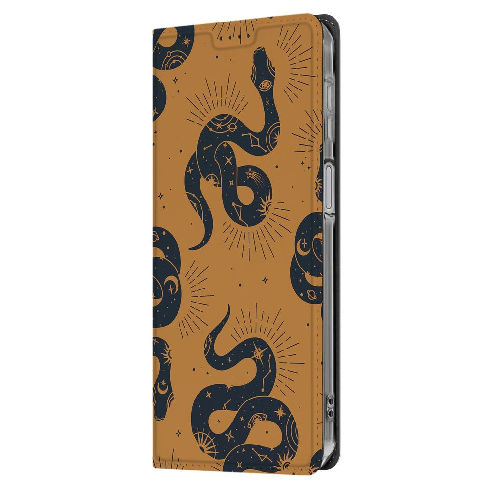 Samsung Galaxy A17 Snakes Book Wallet Case design slank anzicht
