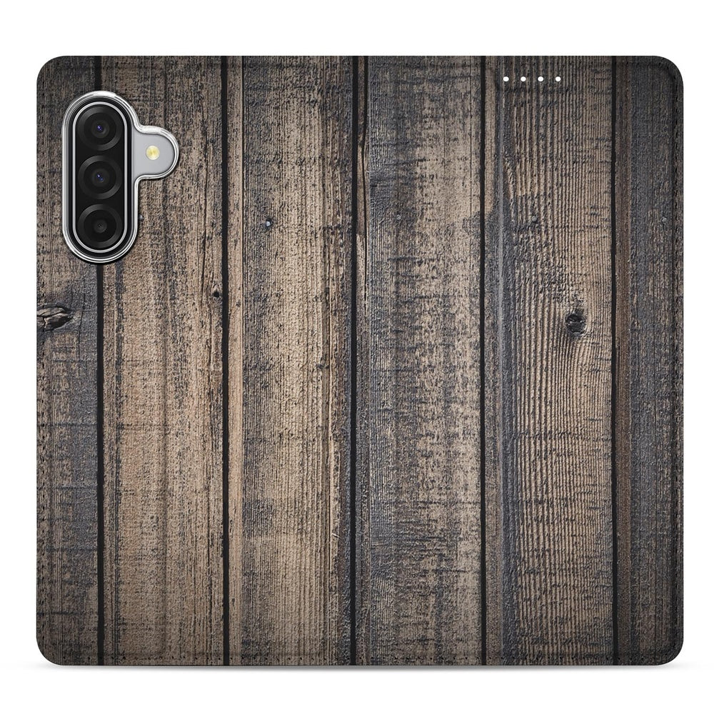 Flip Style Cover Samsung Galaxy A17 Steigerhout houtlook achterkant