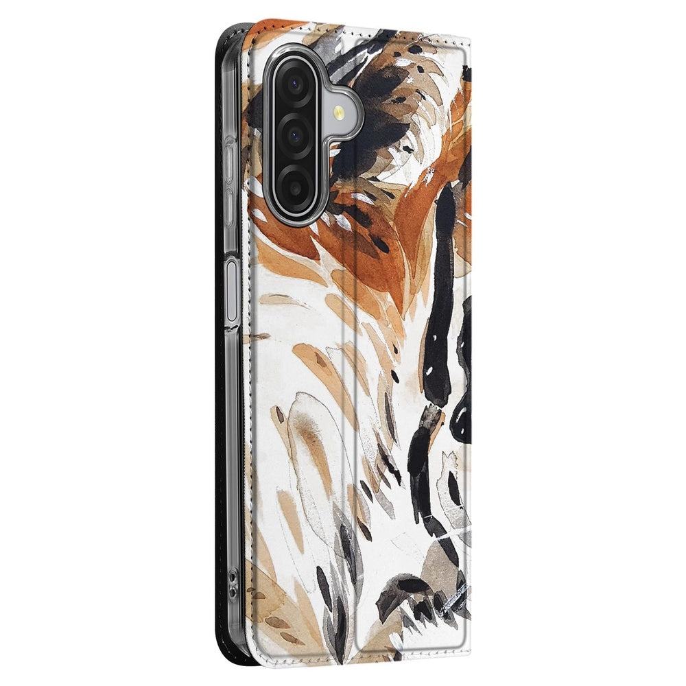 Standcase Hoesje Samsung Galaxy A17 Tiger bookcase tiger design zijkant