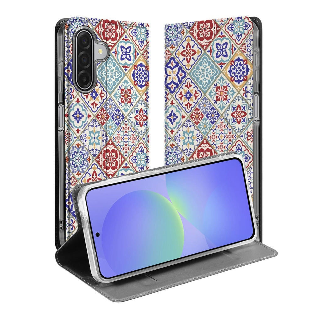 Bookcase Samsung Galaxy A17 Tiles Color design hoesje voorzijde