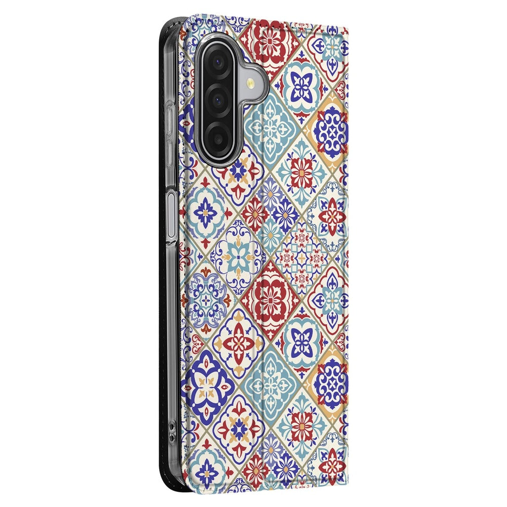 Bookcase Samsung Galaxy A17 Tiles Color design Tiles aanzicht