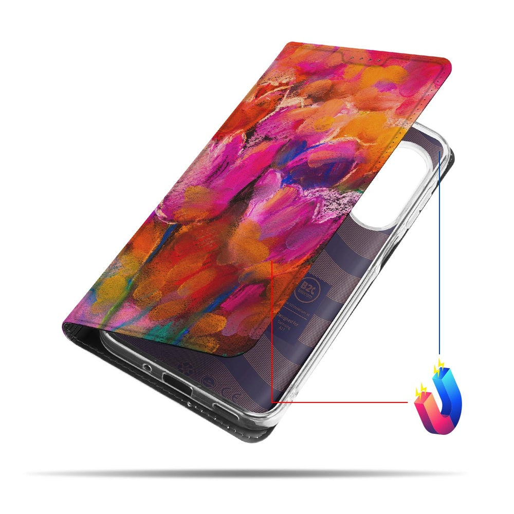 Samsung Galaxy A17 Book Cover Tulips voorkant kleurrijk ontwerp