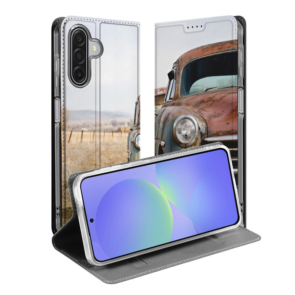 Samsung Galaxy A17 Stand Case Hoesje Vintage Auto stand case retro auto aanzicht