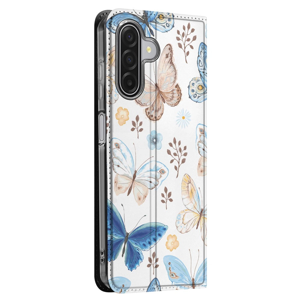 Samsung Galaxy A17 Vlinder Standcase Hoesje zijkant buttervliegdesign