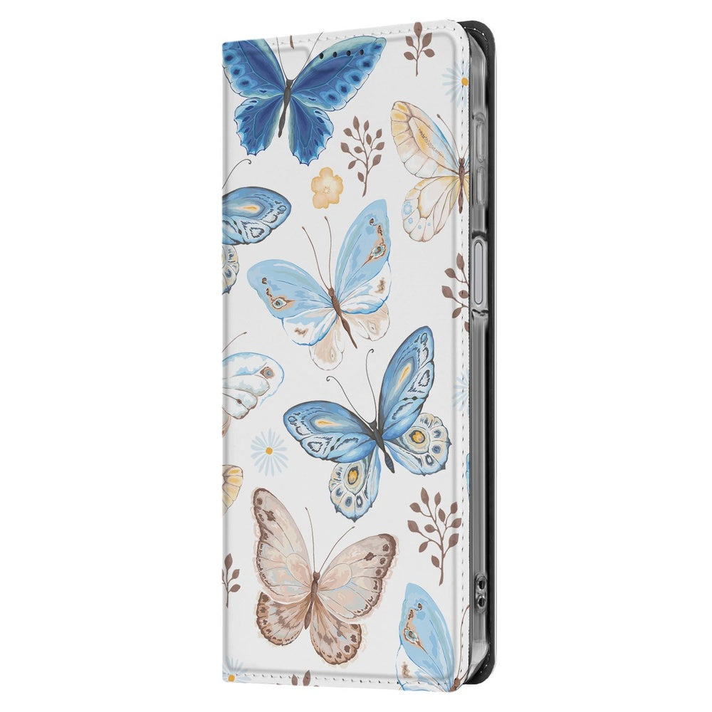 Samsung Galaxy A17 Vlinder Standcase Hoesje butterfly design zijaanzicht