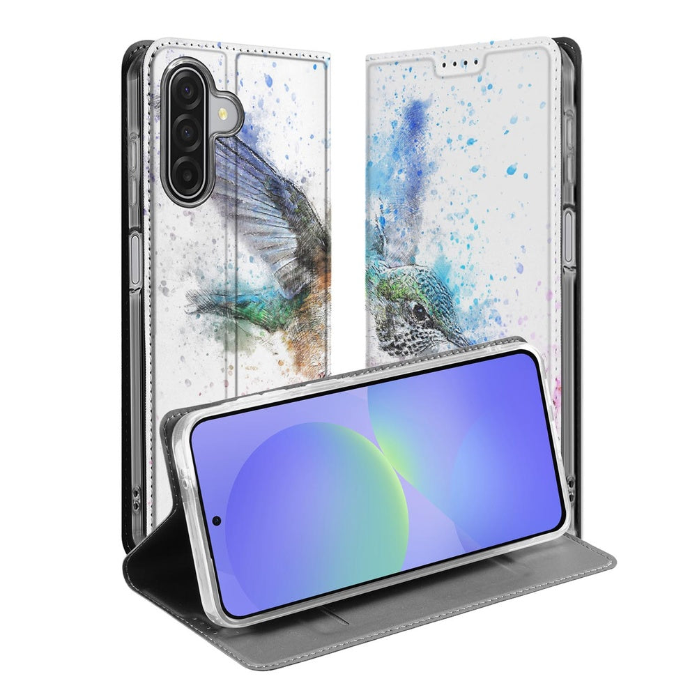 Bookcase Samsung Galaxy A17 Vogel vogelontwerp voorkant.