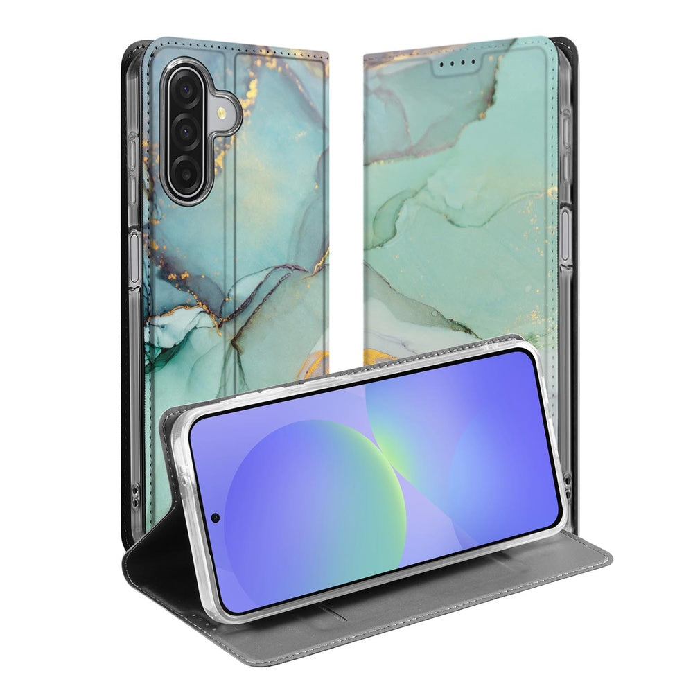 Samsung Galaxy A17 Book Wallet Case Watercolor Mix voor en achteraanzicht