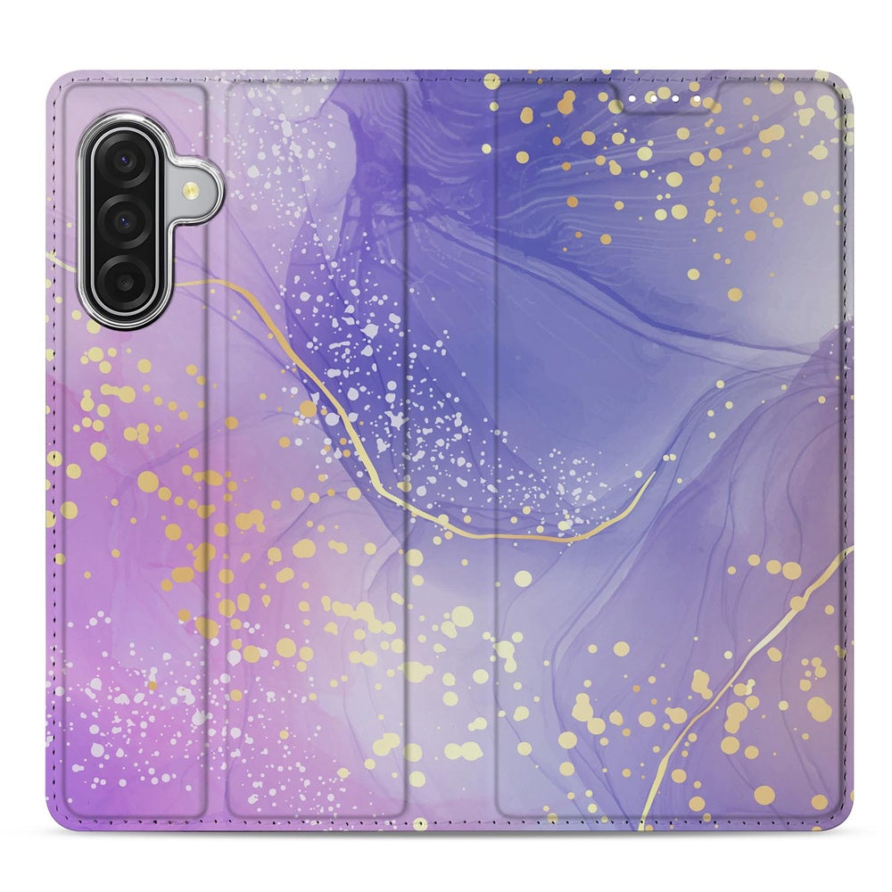 Samsung Galaxy A17 Flip Style Cover Watercolor Paars voorkant ontwerp
