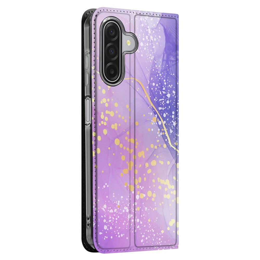 Samsung Galaxy A17 Flip Style Cover Watercolor Paars zijaanzicht