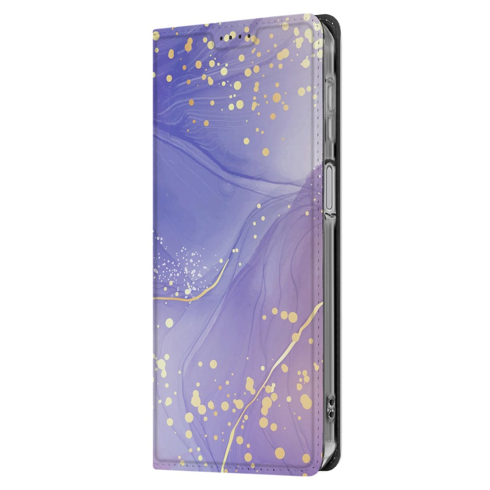 Samsung Galaxy A17 Flip Style Cover Watercolor Paars zij-aanzicht