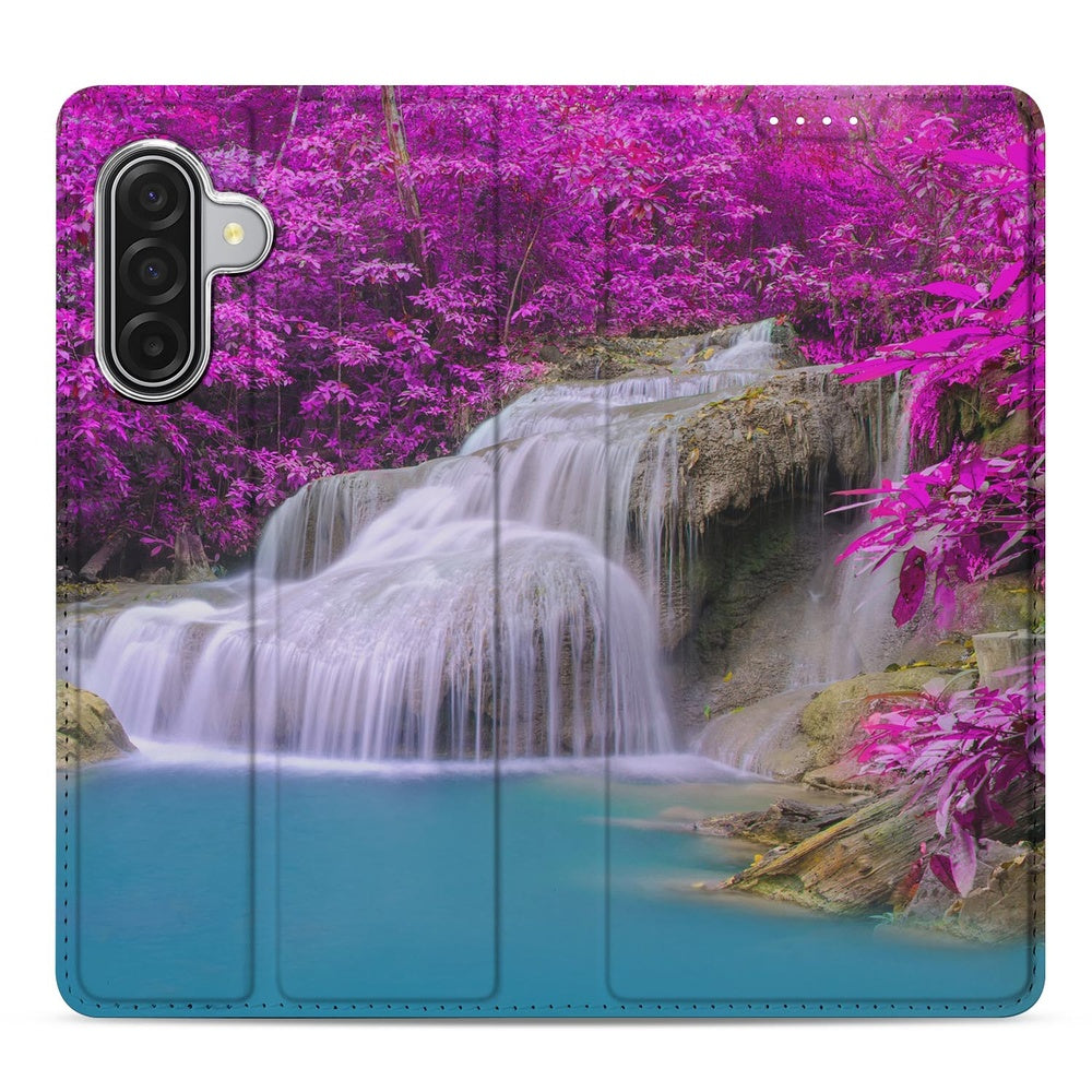 Bookcase Samsung Galaxy A17 Waterval waterval paars aanzicht
