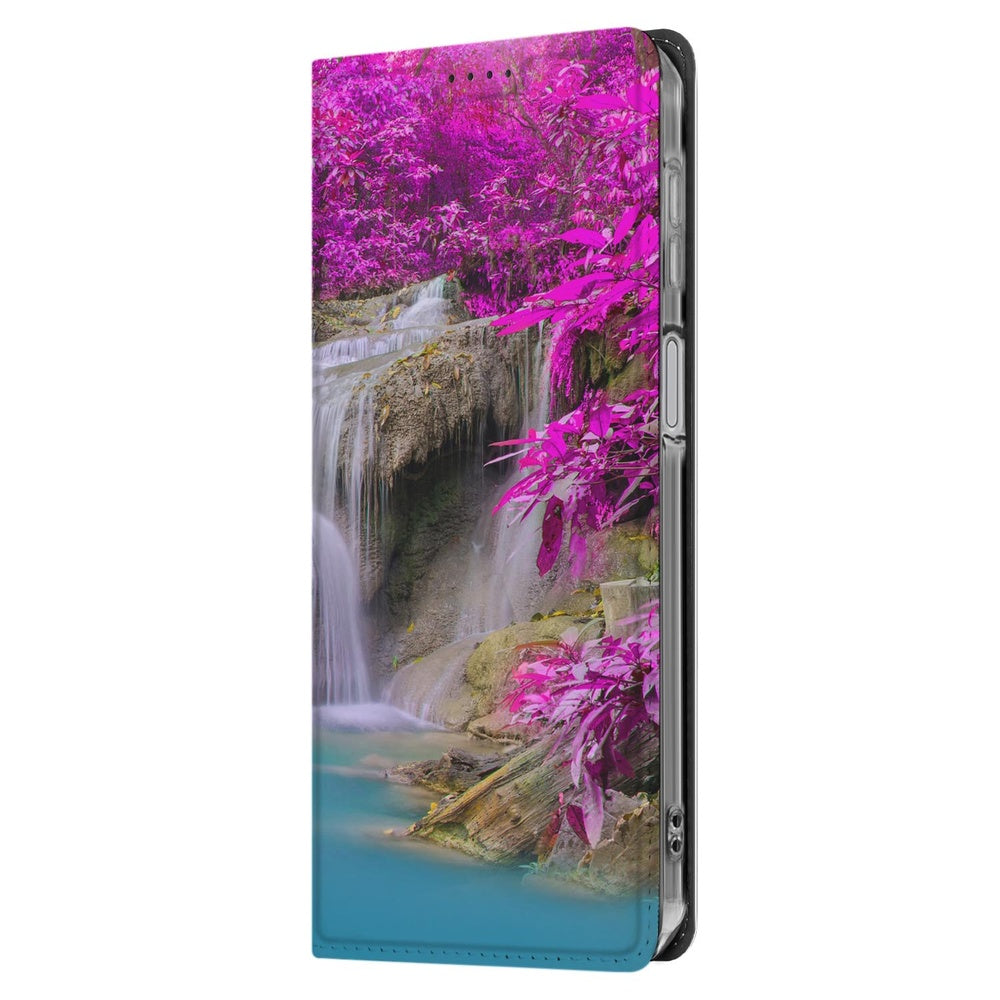 Bookcase Samsung Galaxy A17 Waterval paars waterval zijkant