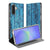 Standcase Hoesje Samsung Galaxy A17 Wood Blue blauw hout stand zijkant