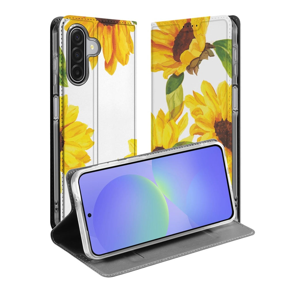 Zonnebloemen Book Case Samsung Galaxy A17 book case zonnebloemenprint voorkant