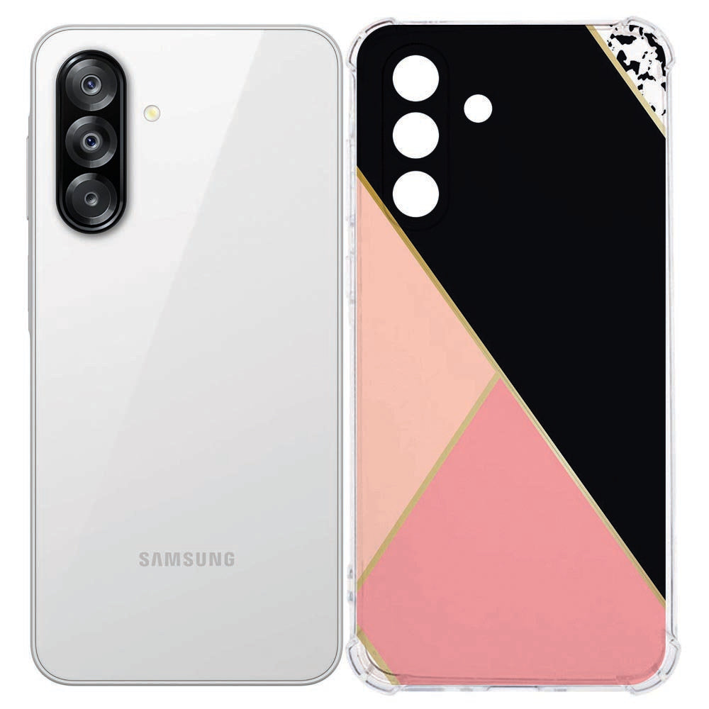 Samsung Galaxy A26 TPU Back Cover Black Pink Shapes Schokbestendig