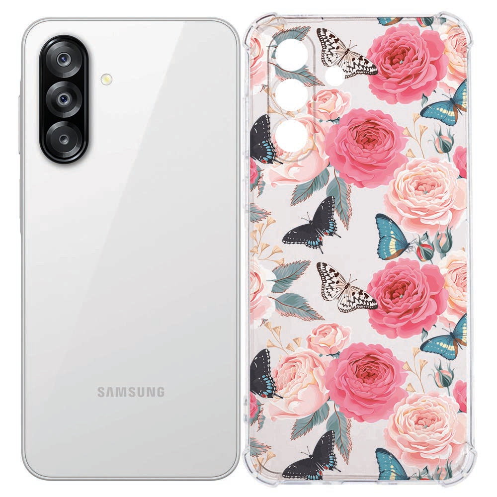 Samsung Galaxy A26 TPU Siliconen Hoesje Butterfly Roses Valbestendig