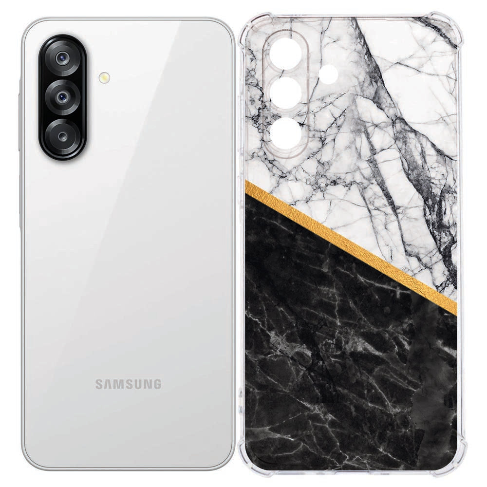 Backcover Hoesje Samsung Galaxy A26 Marble White Black Shockproof
