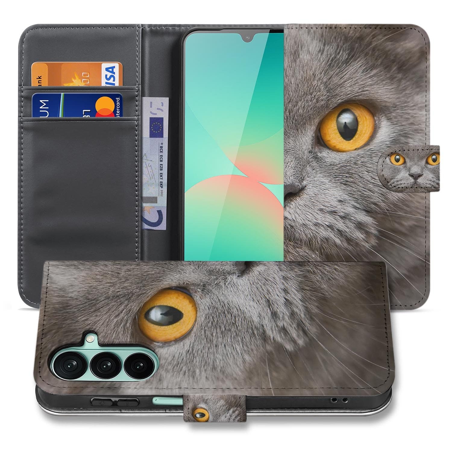 Samsung Galaxy A27 bookcase Britse Korthaar, voorkant met gesloten klep