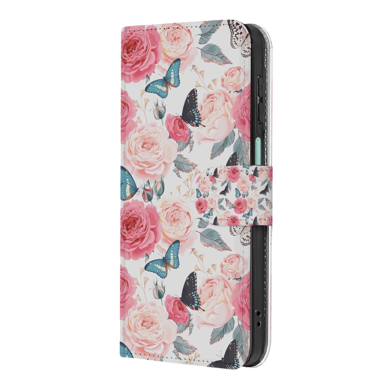 Samsung Galaxy A27 bookcase Butterfly Roses, achterkant met camera-uitsparing