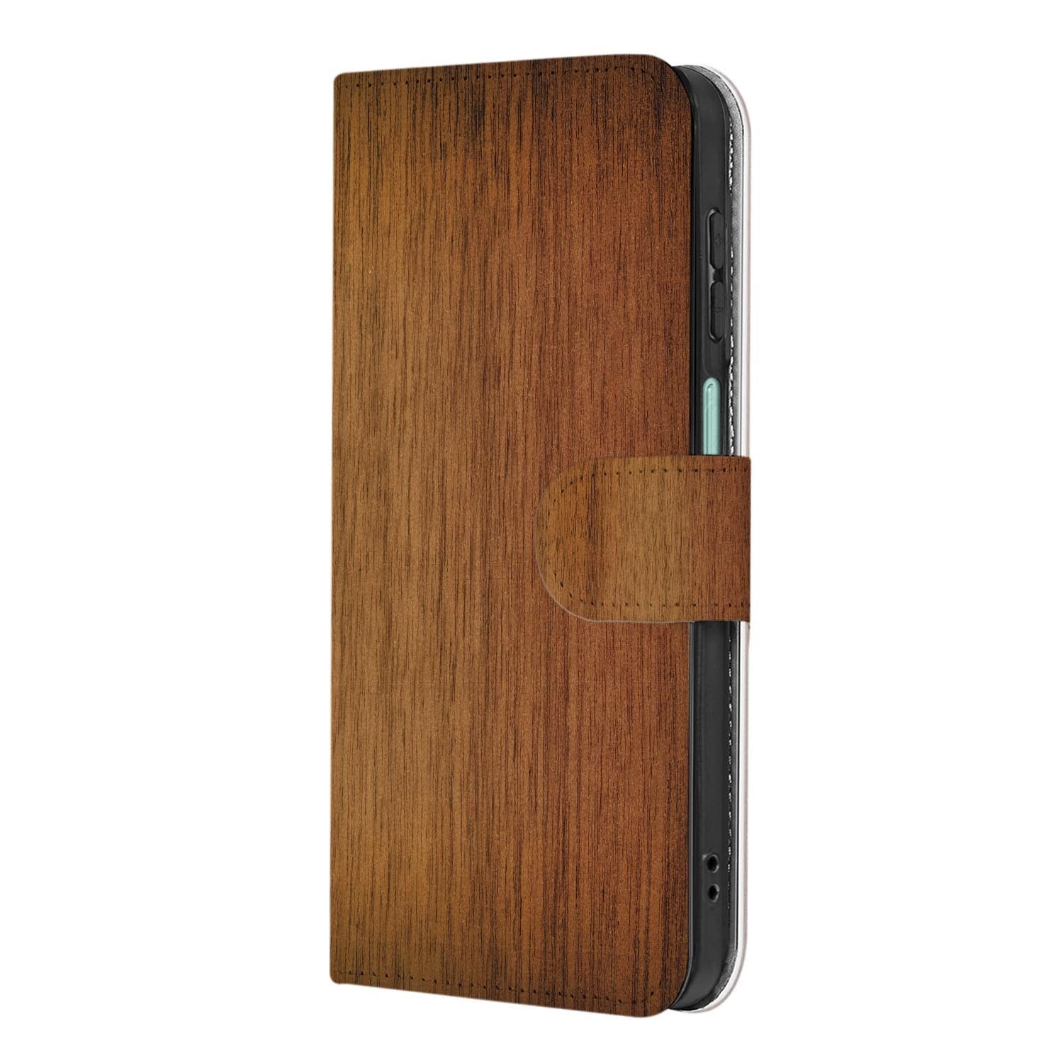 Samsung Galaxy A27 bookcase Donker Hout, achterkant met camera-uitsparing