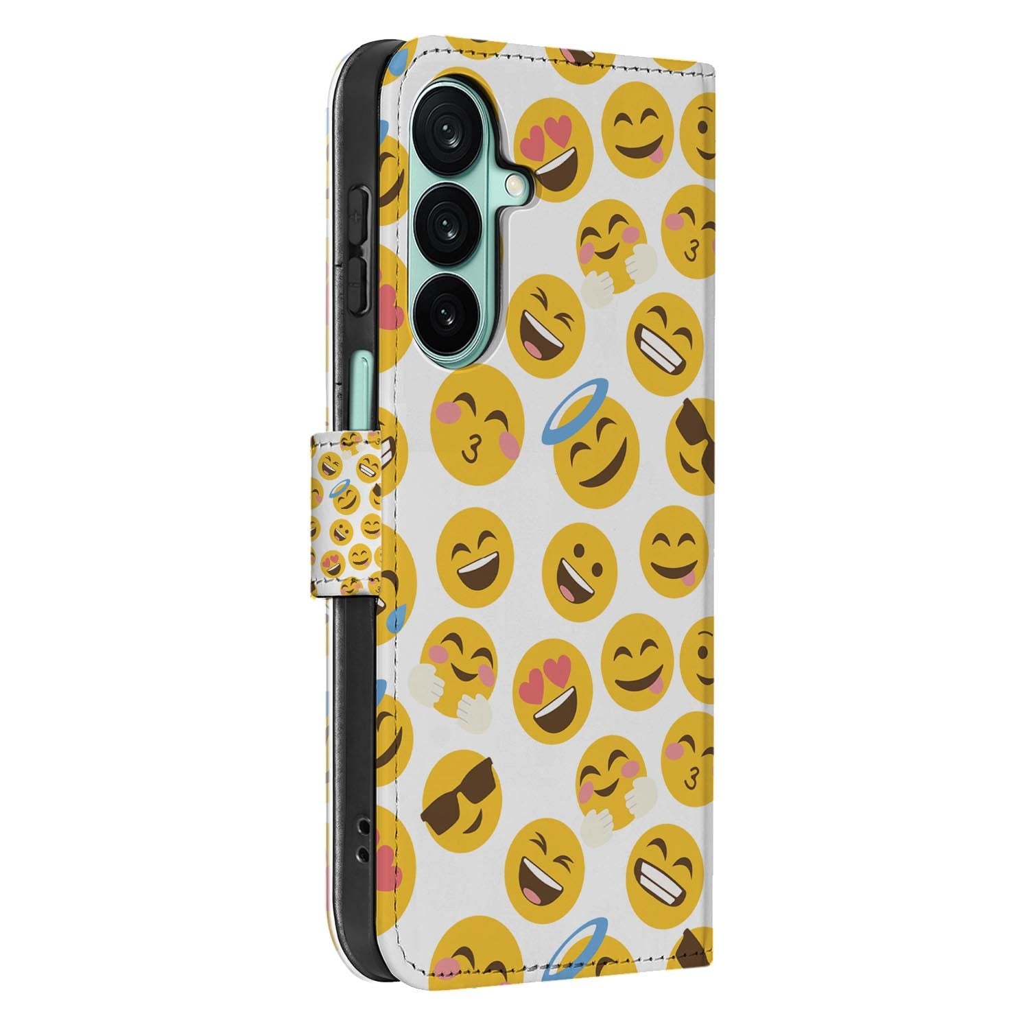 Samsung Galaxy A27 bookcase Emoji, detail van het stiksel